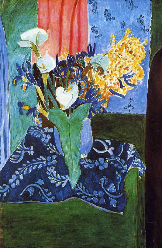 Calla Lilies Irises et Mimosas - Matisse - Reproductions de tableaux et peintures haut de gamme