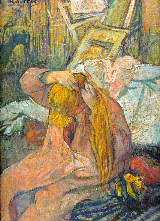 Femme se coiffant - Toulouse Lautrec - Reproductions de tableaux et peintures haut de gamme