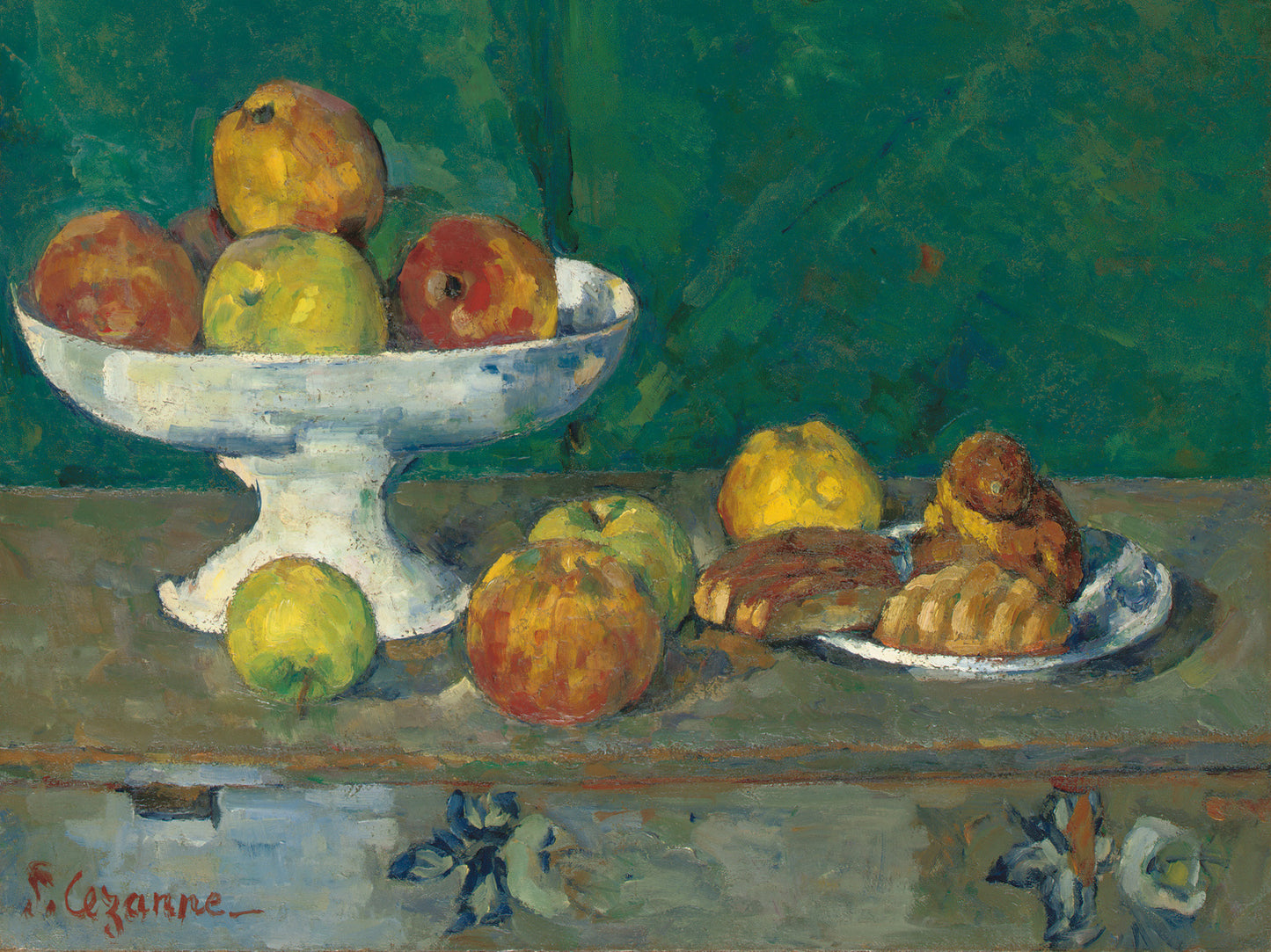 Nature morte avec des pommes et des petits gâteaux - Paul Cézanne - Reproductions de tableaux et peintures haut de gamme