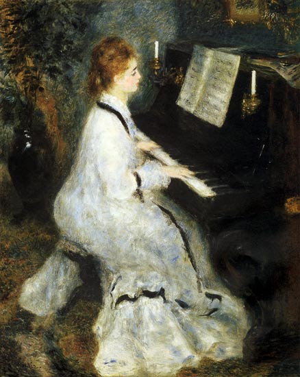 Femme au piano - Pierre-Auguste Renoir - Reproductions de tableaux et peintures haut de gamme