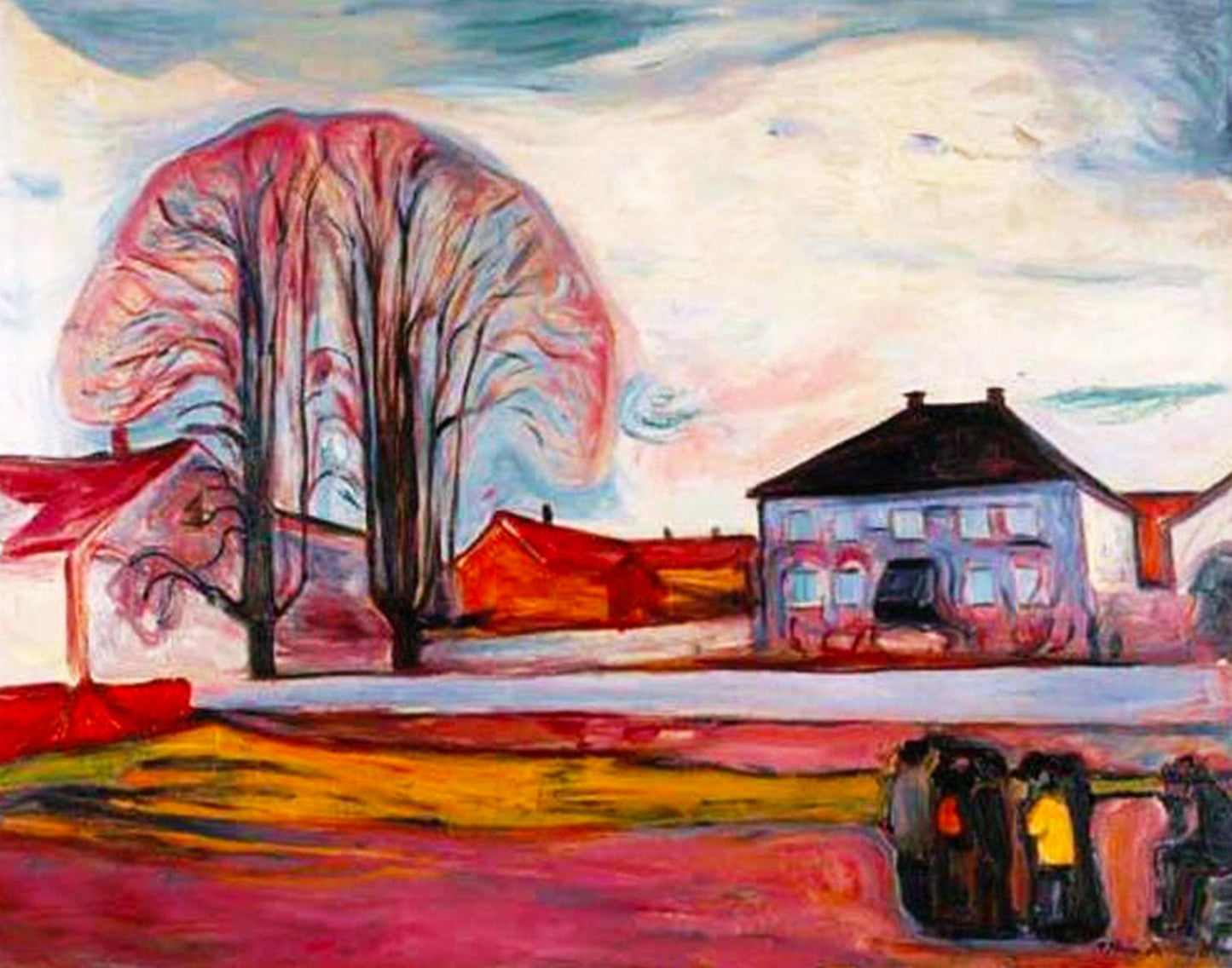 Maison à Aasgaardstrand - Edvard Munch - Reproductions de tableaux et peintures haut de gamme