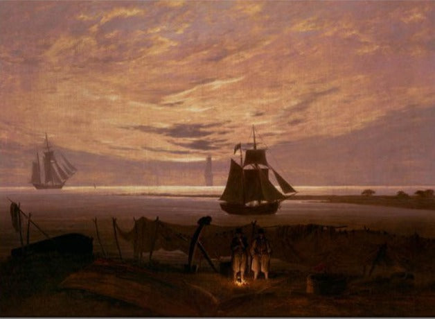 Soir à la Mer Baltique - Caspar David Friedrich - Reproductions de tableaux et peintures haut de gamme