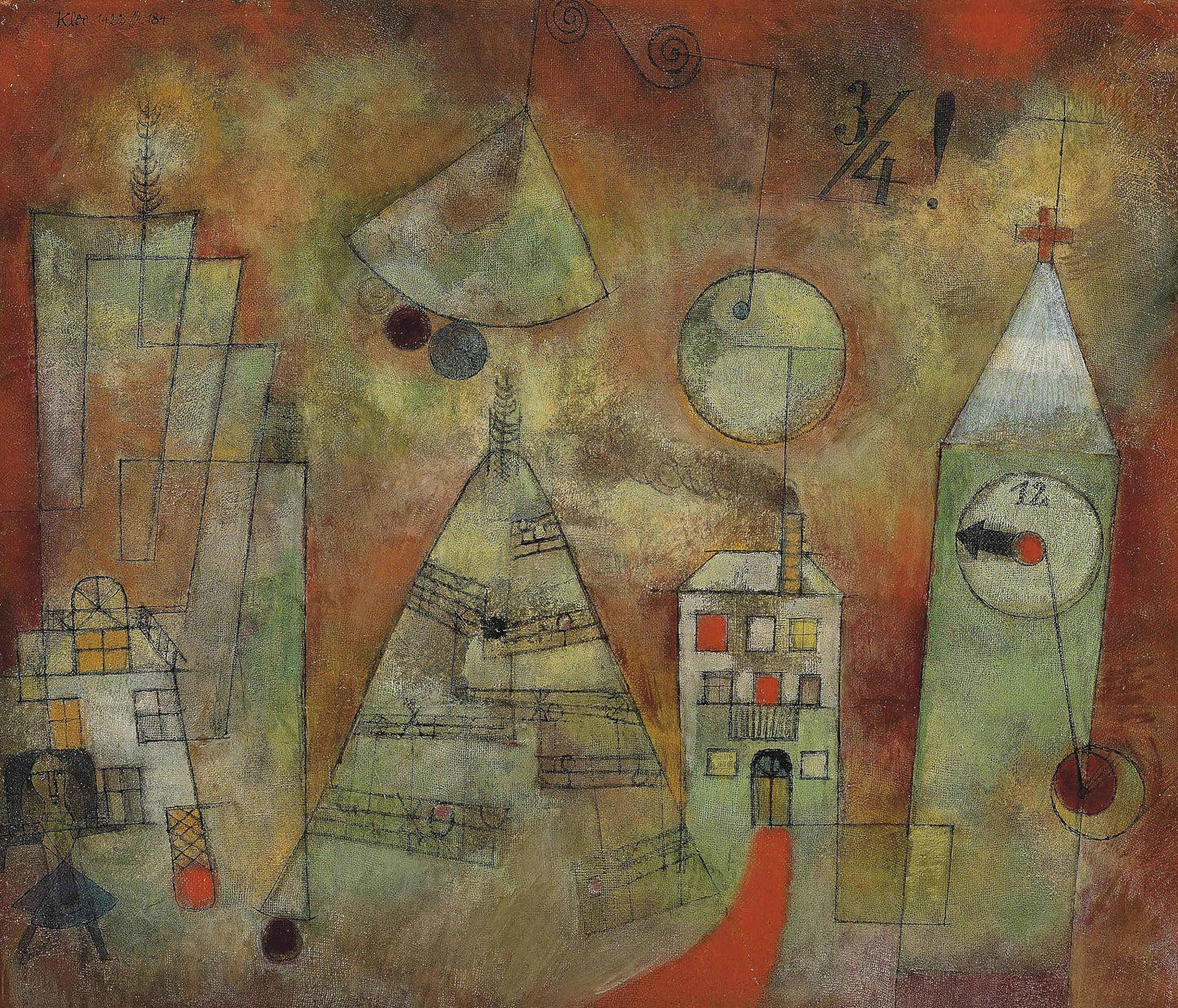 Heure fatidique à midi trois quarts - Paul Klee - Reproductions de tableaux et peintures haut de gamme