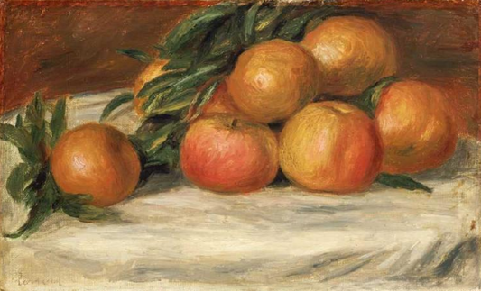 Nature morte avec des pommes et des oranges - Pierre-Auguste Renoir - Reproductions de tableaux et peintures haut de gamme