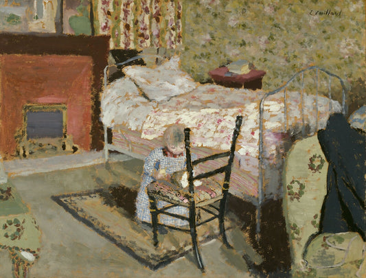 Enfant jouant Annette Roussel devant une chaise en bois - Édouard Vuillard - Reproductions de tableaux et peintures haut de gamme