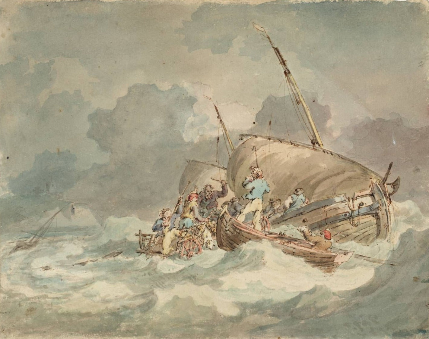 Les marins embarquent des cochons - William Turner - Reproductions de tableaux et peintures haut de gamme