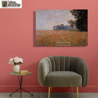 Champ d'avoine aux coquelicots - Tableau Monet - Reproductions de tableaux et peintures haut de gamme