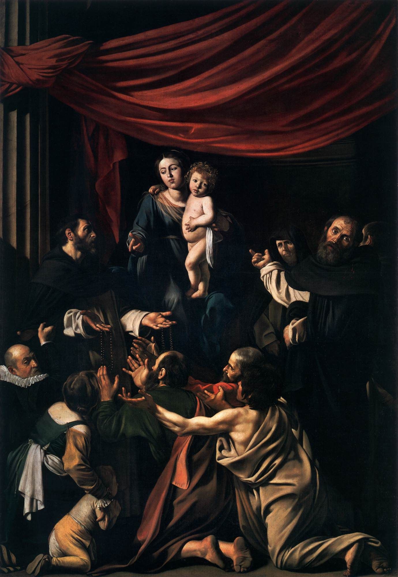 La Madone du rosaire - Caravage - Reproductions de tableaux et peintures haut de gamme