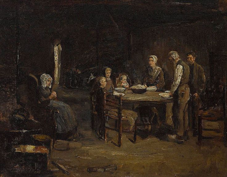 La prière de table - Max Liebermann - Reproductions de tableaux et peintures haut de gamme