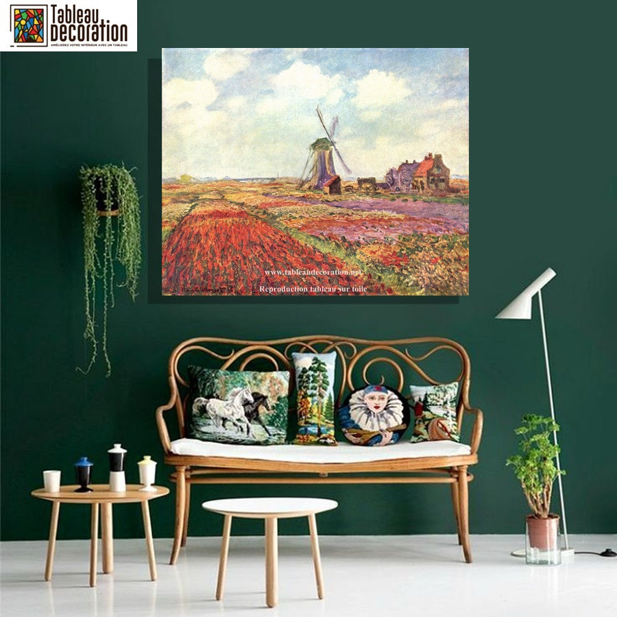 Champs de tulipes en Hollande - Tableau Monet - Reproductions de tableaux et peintures haut de gamme