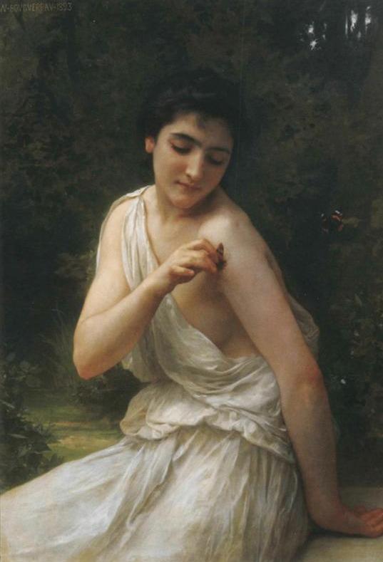 Le papillon - William Bouguereau - Reproductions de tableaux et peintures haut de gamme