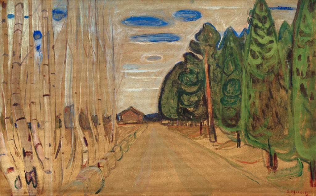 Paysage avec une route - Edvard Munch - Reproductions de tableaux et peintures haut de gamme