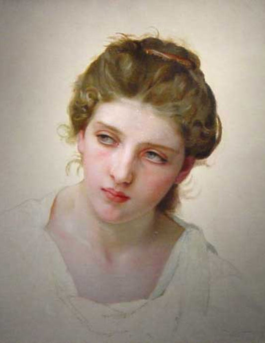 Étude de la tête d'un visage féminin blond de William Bouguereau - Reproductions de tableaux et peintures haut de gamme