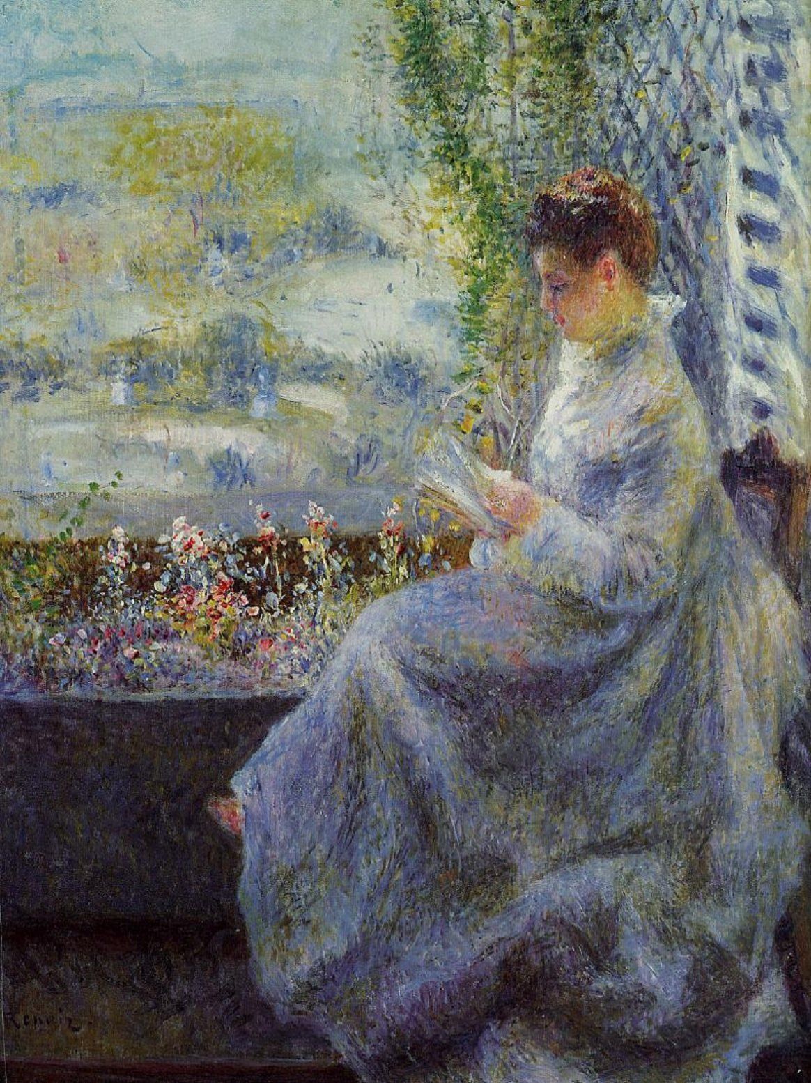 Madame Chocquet en lecture - Pierre-Auguste Renoir - Reproductions de tableaux et peintures haut de gamme