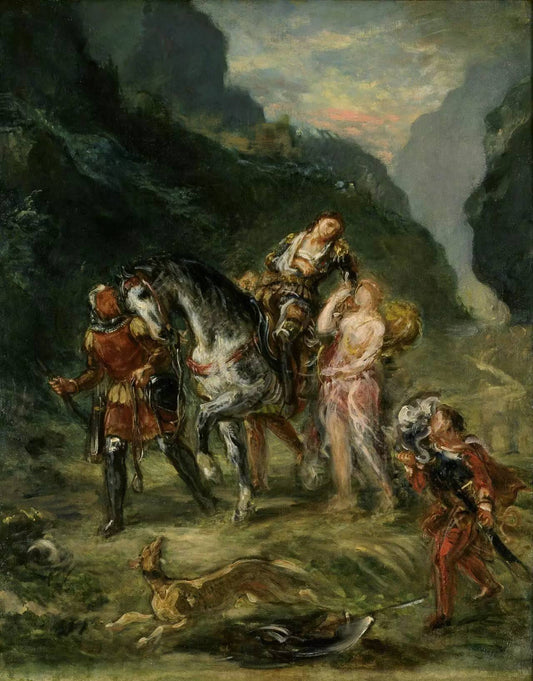 Angelica et le blessé Medoro - Eugène Delacroix - Reproductions de tableaux et peintures haut de gamme