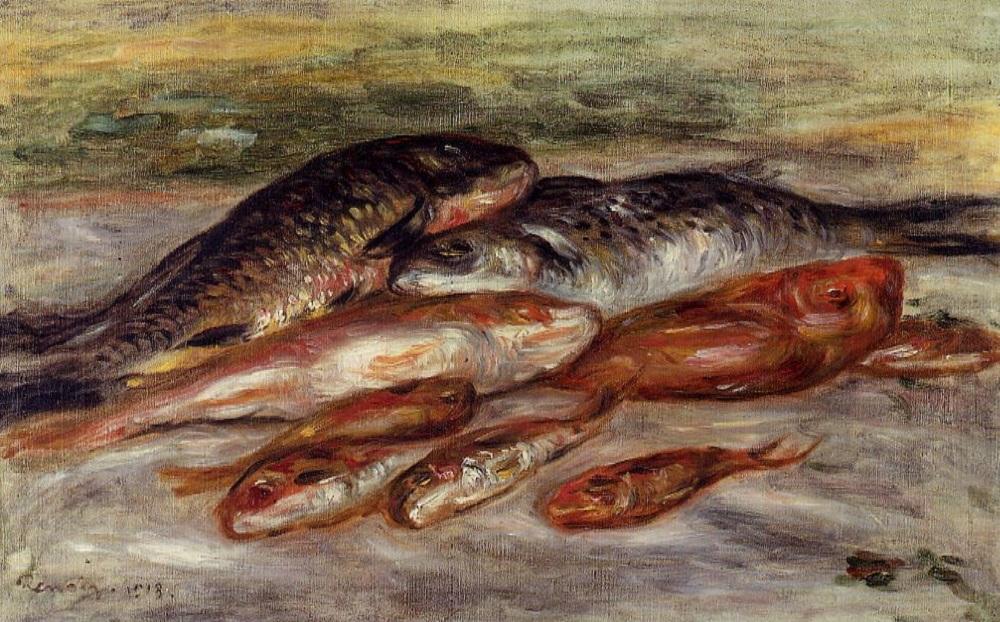 Nature morte avec des poissons 1913 - Pierre-Auguste Renoir - Reproductions de tableaux et peintures haut de gamme