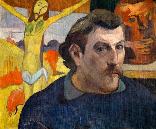 Autoportrait avec le Christ jaune - Paul Gauguin - Reproductions de tableaux et peintures haut de gamme