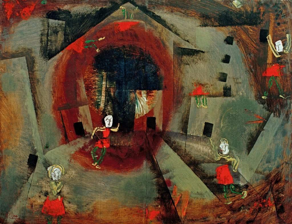 Jeu de danse des Tuniques rouges - Paul klee - Reproductions de tableaux et peintures haut de gamme