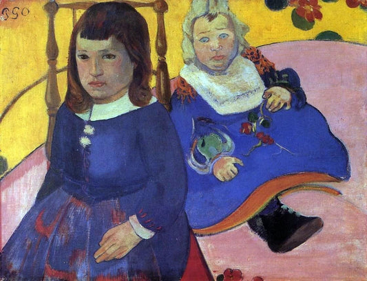 Portrait de deux enfants (Paul et Jean Schuffenecker) - Paul Gauguin - Reproductions de tableaux et peintures haut de gamme