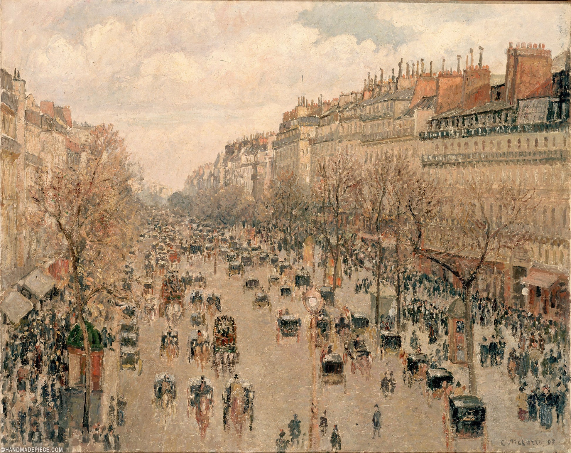 Boulevard Montmartre, soleil après-midi - Camille Pissarro - Reproductions de tableaux et peintures haut de gamme