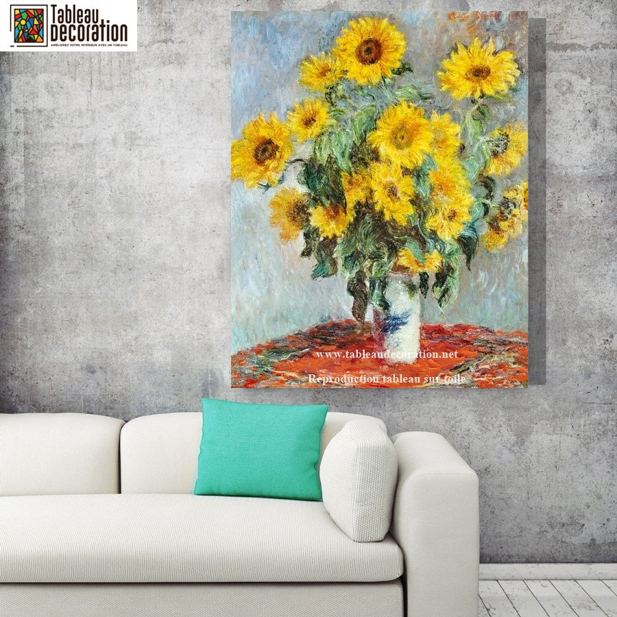 Bouquet de tournesols - Claude Monet tableau fleur - Reproductions de tableaux et peintures haut de gamme