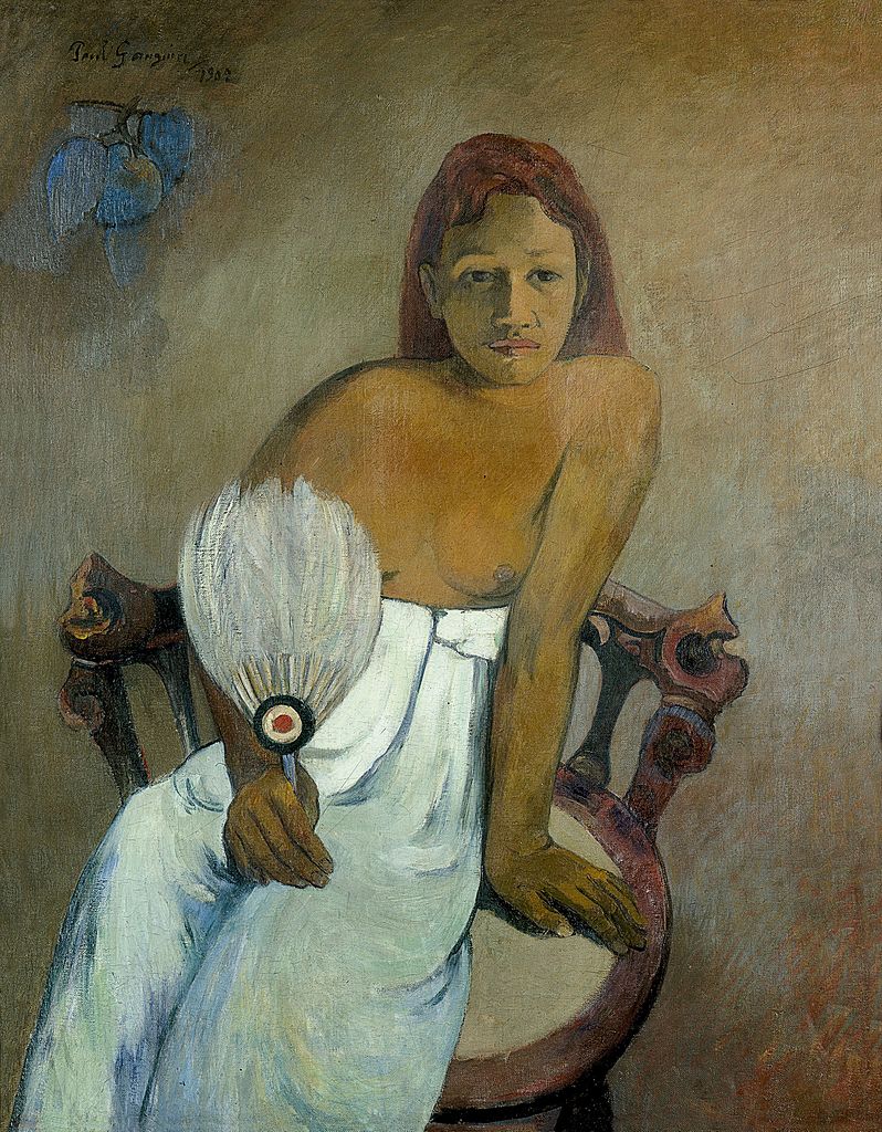 Fille avec des éventails - Paul Gauguin - Reproductions de tableaux et peintures haut de gamme