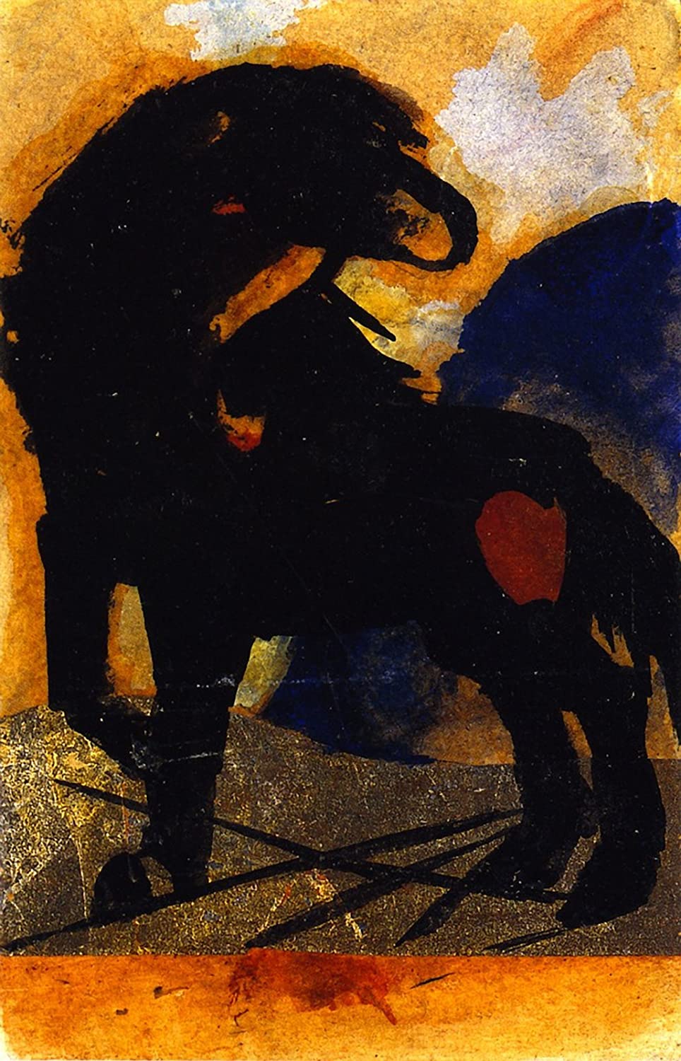 Le petit cheval noir  - Franz Marc - Reproductions de tableaux et peintures haut de gamme