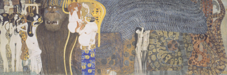 La frise de Beethoven : Les puissances hostiles. Mur du fond - Gustav Klimt - Reproductions de tableaux et peintures haut de gamme