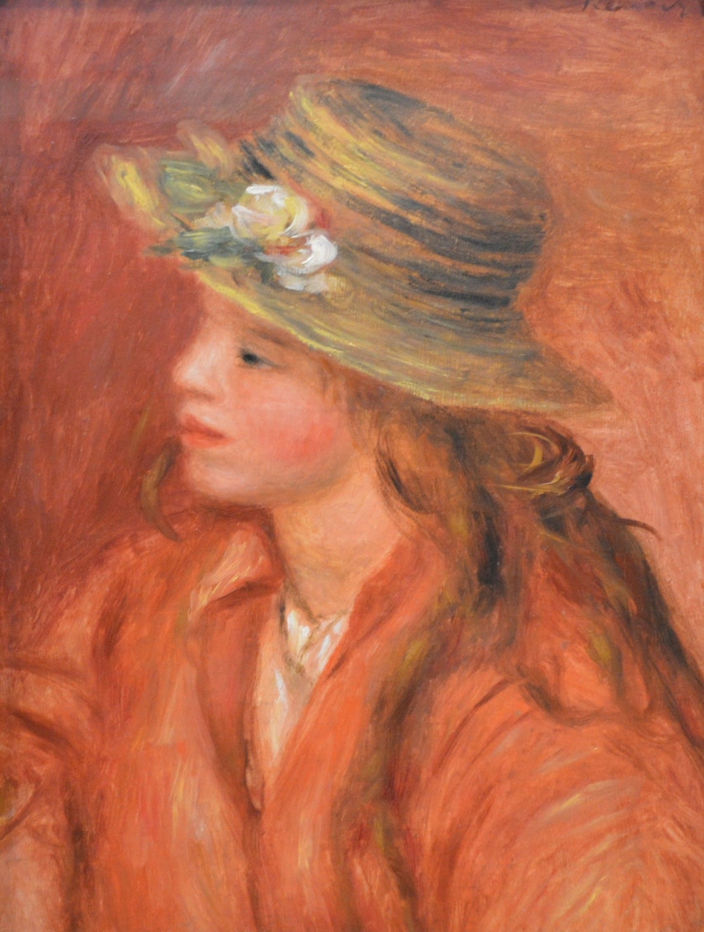 Jeune fille avec le chapeau de paille - Pierre-Auguste Renoir - Reproductions de tableaux et peintures haut de gamme