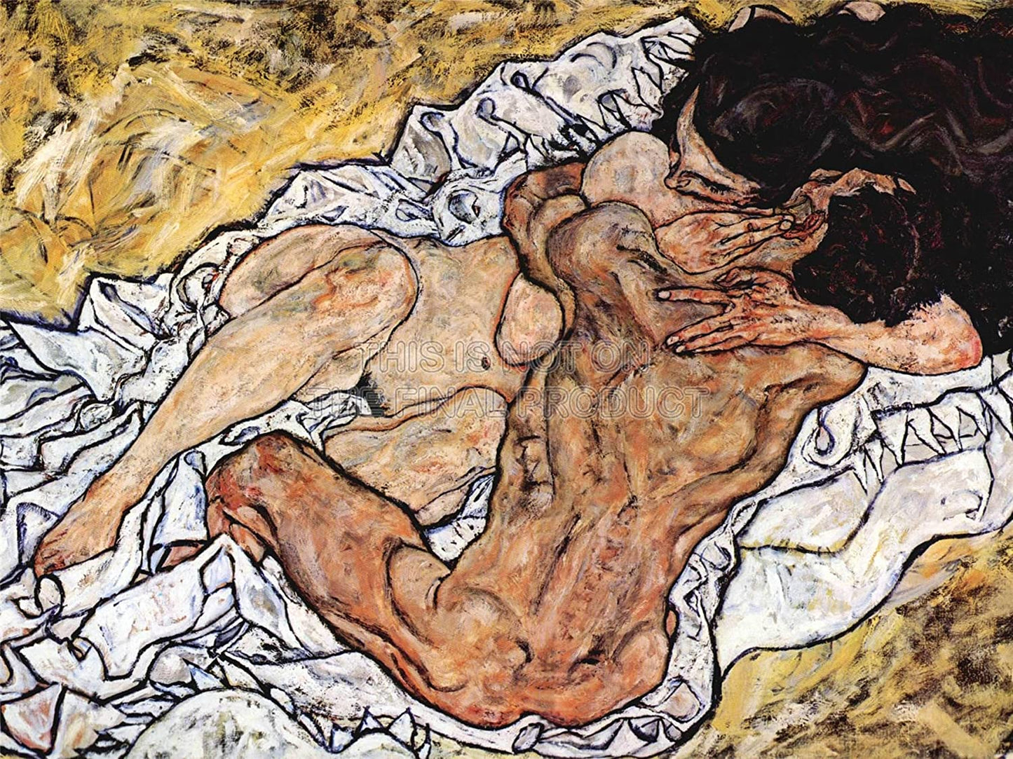 L'Étreinte (couple d'amoureux II) - Egon Schiele - Reproductions de tableaux et peintures haut de gamme