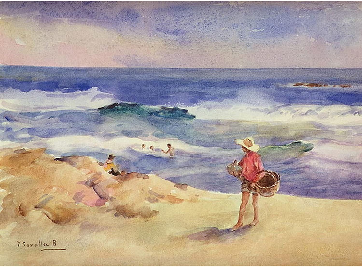 Garçon sur le sable - Sorolla - Reproductions de tableaux et peintures haut de gamme