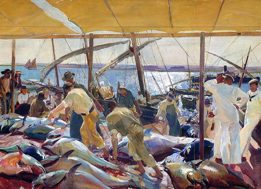 La pêche au thon - Sorolla - Reproductions de tableaux et peintures haut de gamme