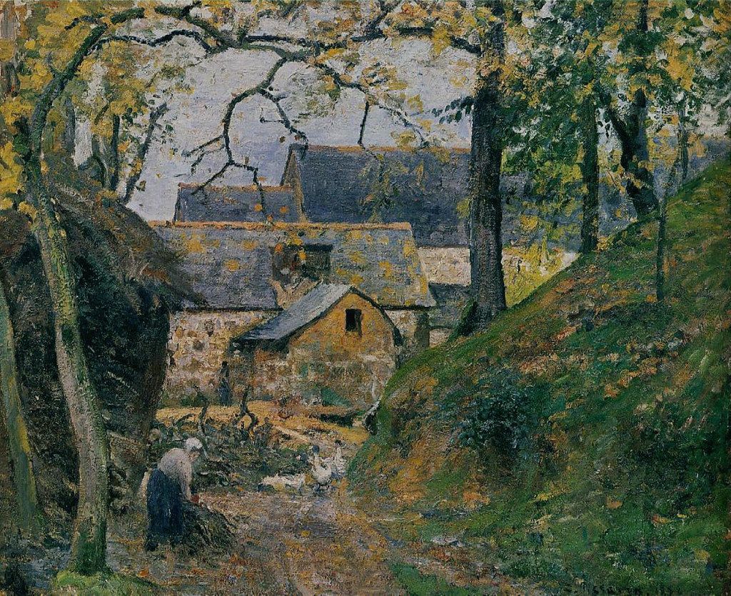 Ferme à Montfoucault - Camille Pissarro - Reproductions de tableaux et peintures haut de gamme