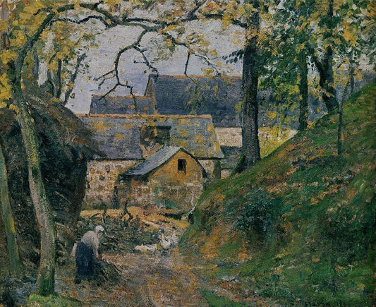 Ferme à Montfoucault - Camille Pissarro - Reproductions de tableaux et peintures haut de gamme