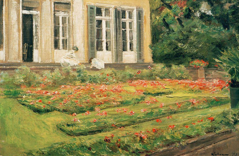 La terrasse de fleurs dans le jardin de Wannsee après nord-ouest - Max Liebermann - Reproductions de tableaux et peintures haut de gamme