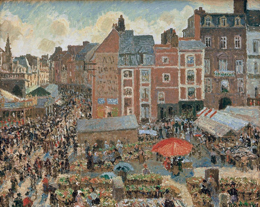 Foire à Dieppe, Le soleil, Après-midi - Camille Pissarro - Reproductions de tableaux et peintures haut de gamme