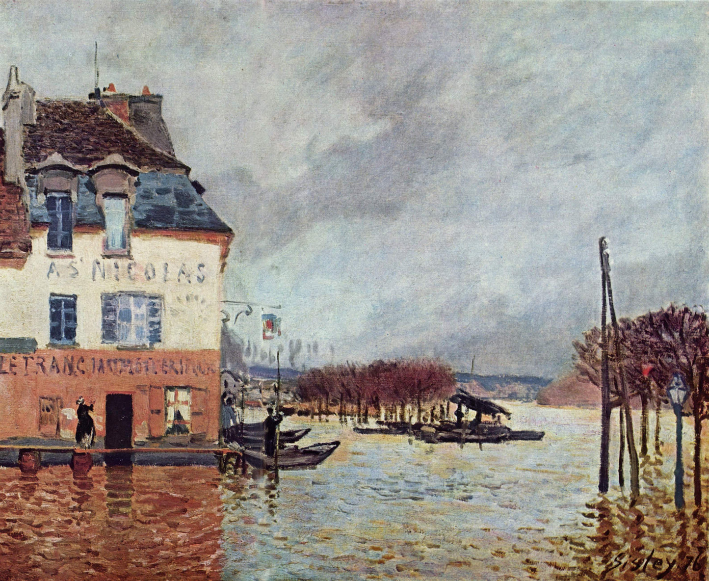 Inondation à Port-Marly de Alfred Sisley - Reproductions de tableaux et peintures haut de gamme