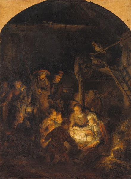 Anbetung der Hirten - Rembrandt van Rijn - Reproductions de tableaux et peintures haut de gamme