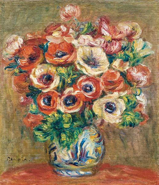 Anémones dans un vase - Pierre-Auguste Renoir - Reproductions de tableaux et peintures haut de gamme