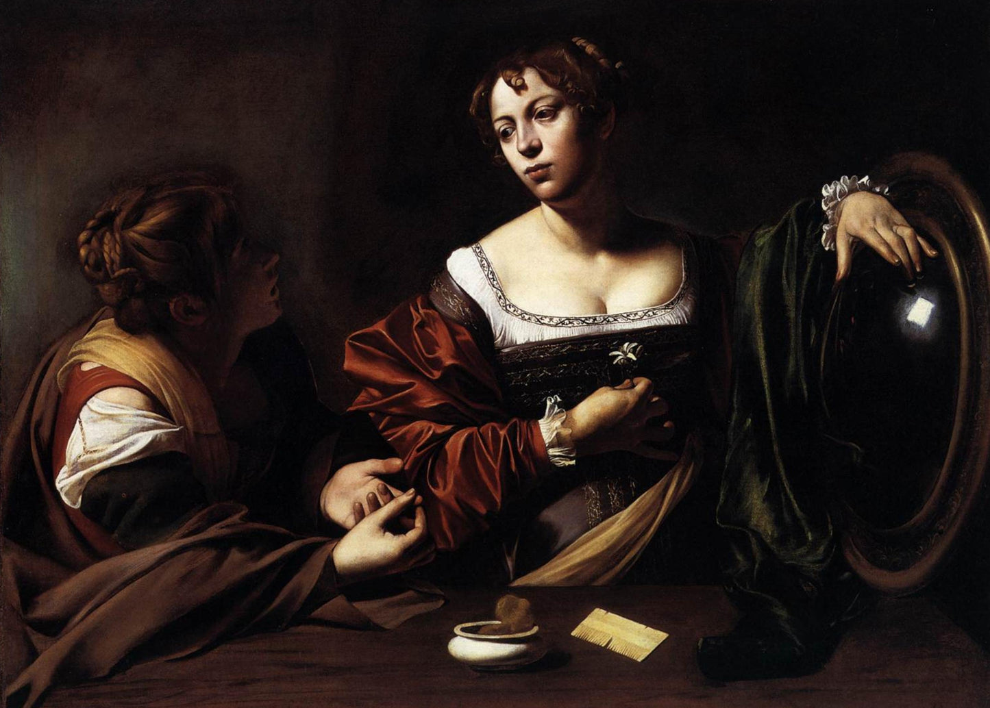 La conversion de la Madeleine - Caravage - Reproductions de tableaux et peintures haut de gamme