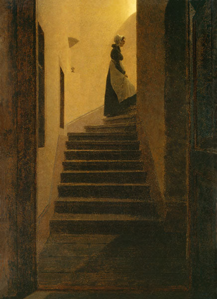 Caroline sur l'escalier - Caspar David Friedrich - Reproductions de tableaux et peintures haut de gamme