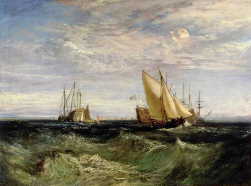 Le confluent de la Tamise et de la Medway - William Turner - Reproductions de tableaux et peintures haut de gamme