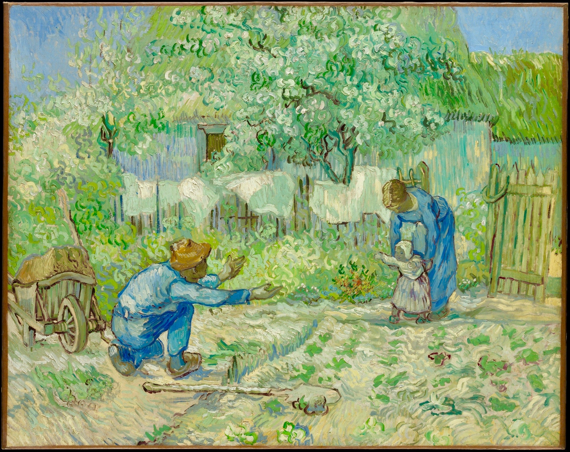 Les premiers pas (d'après Millet) - Van Gogh - Reproductions de tableaux et peintures haut de gamme