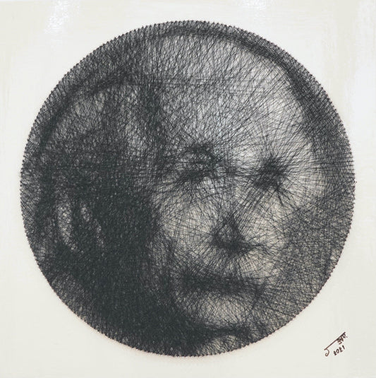 Albert Einstein string art - 61 X 61 cm - Reproductions de tableaux et peintures haut de gamme