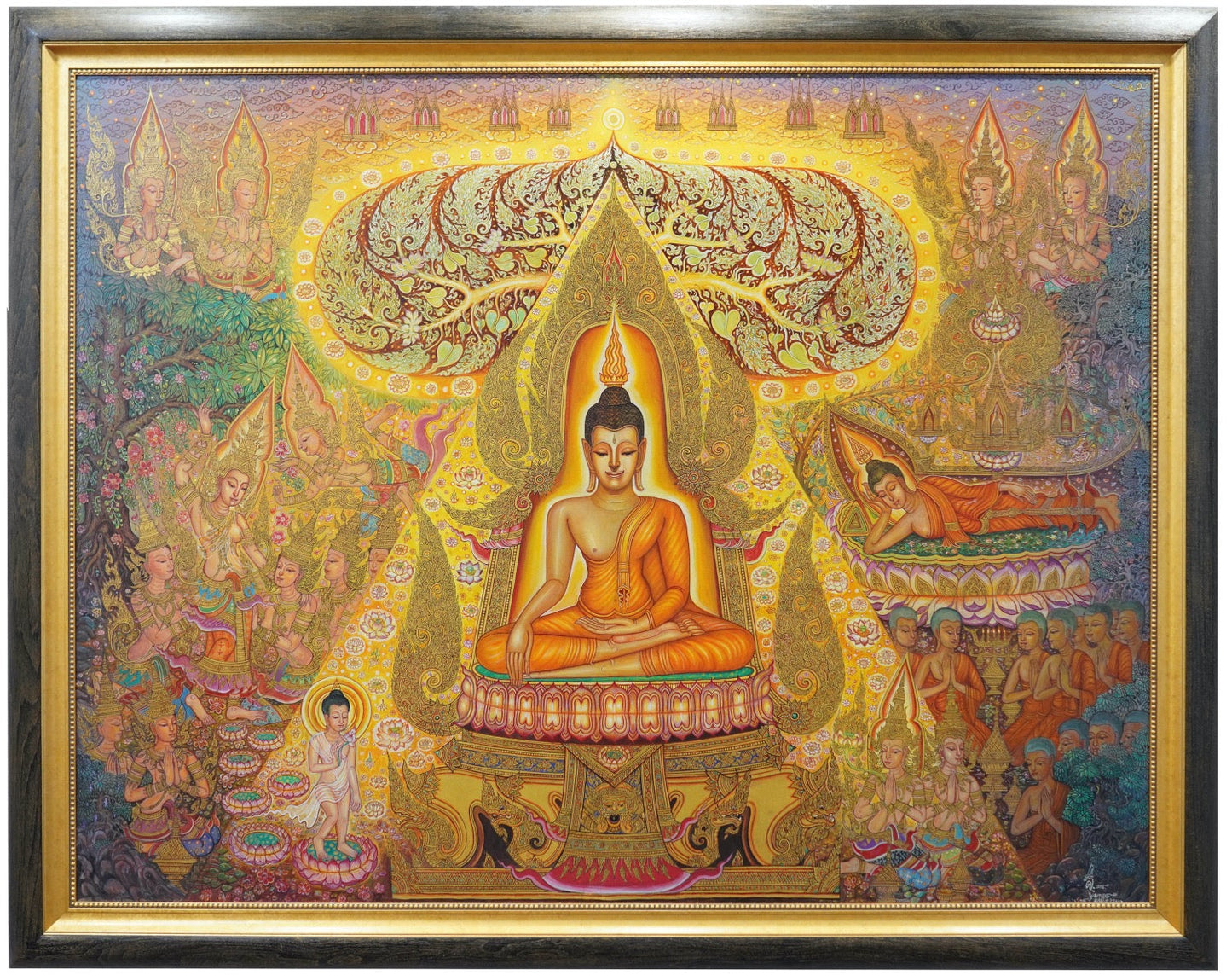 La vie de bouddha - 240 x 180 cm - Reproductions de tableaux et peintures haut de gamme