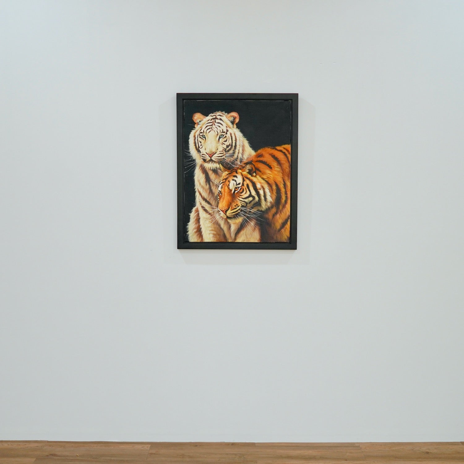 Couple de tigre blanc - 60 X 80 cm - Reproductions de tableaux et peintures haut de gamme