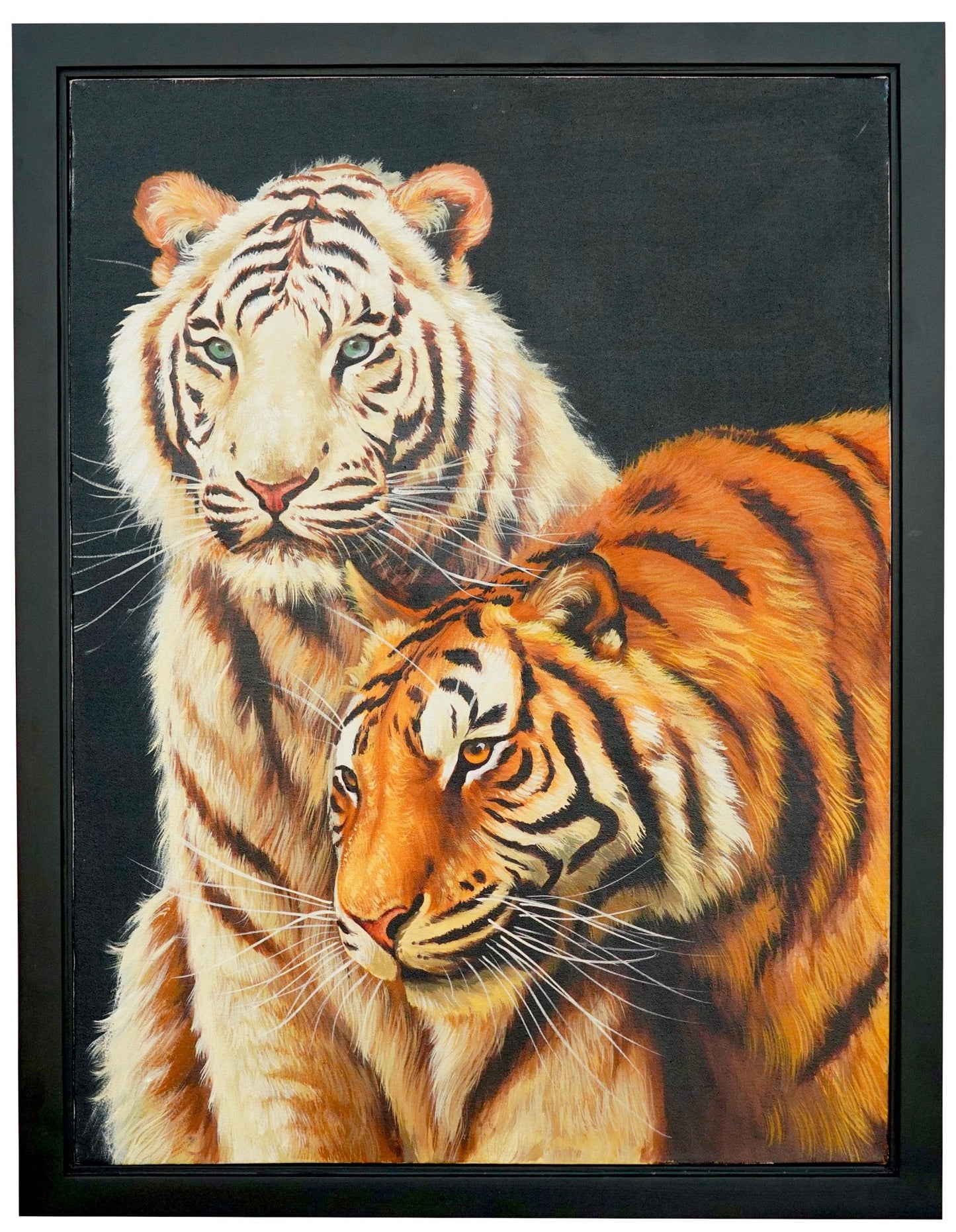 Couple de tigre blanc - 60 X 80 cm - Reproductions de tableaux et peintures haut de gamme