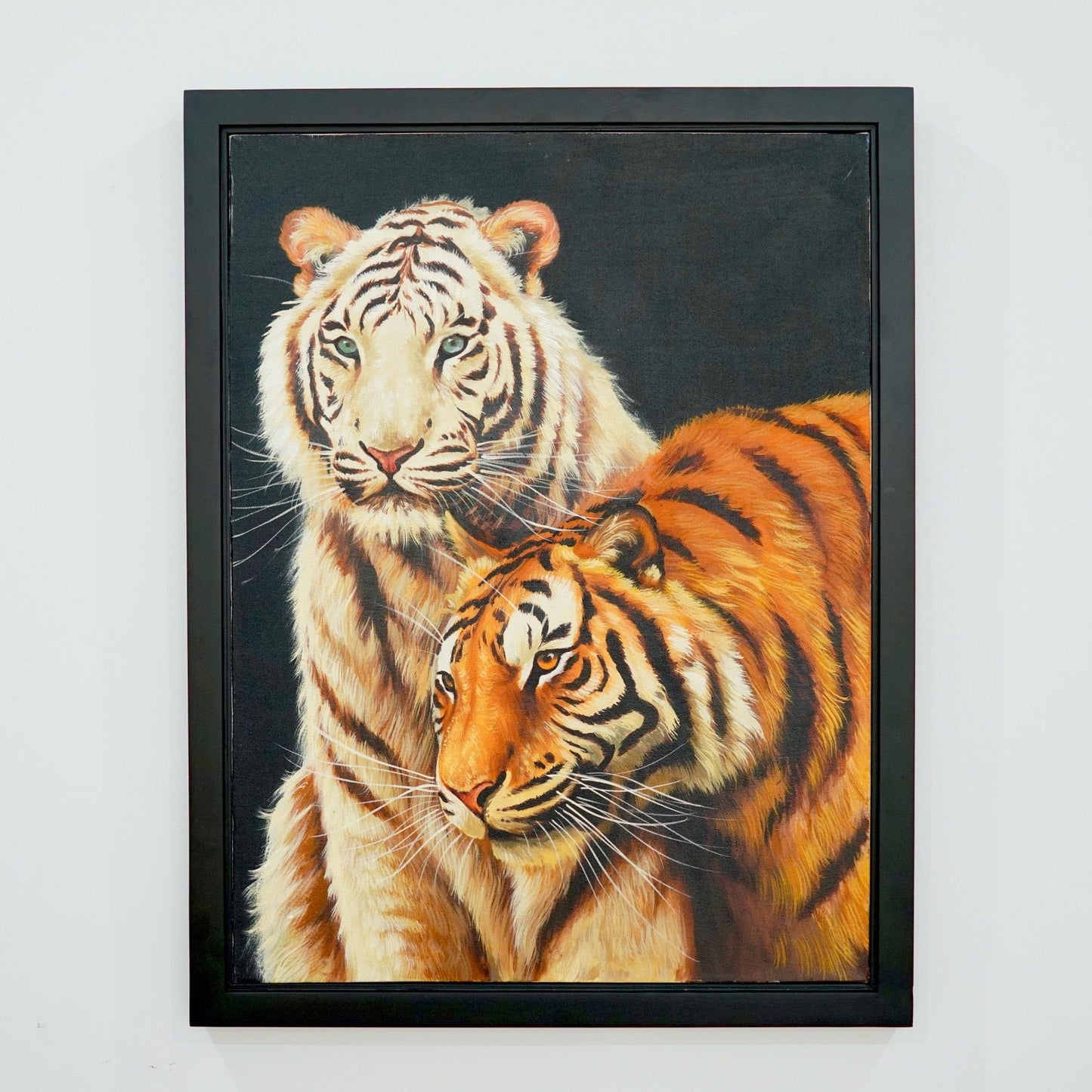 Couple de tigre blanc - 60 X 80 cm - Reproductions de tableaux et peintures haut de gamme