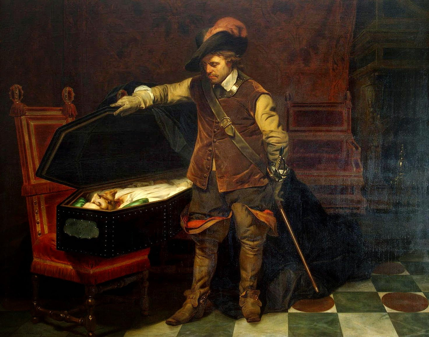 Cromwell et le cadavre de Charles Ier - Paul Delaroche - Reproductions de tableaux et peintures haut de gamme