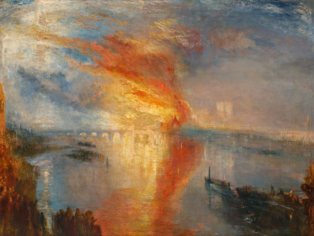 Le feu du bâtiment parlementaire - William Turner - Reproductions de tableaux et peintures haut de gamme